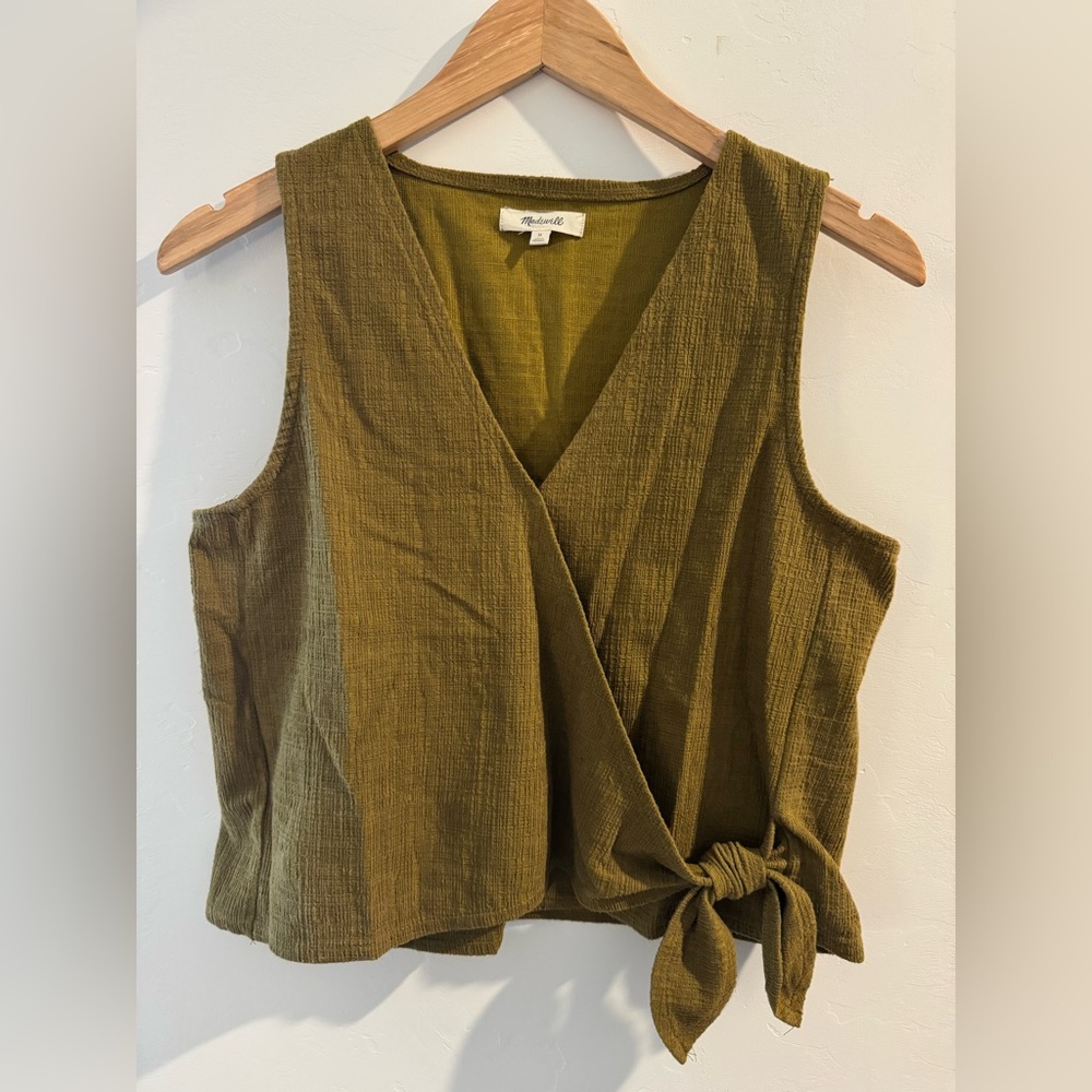 Madewell Crepe Wrap Crop Top